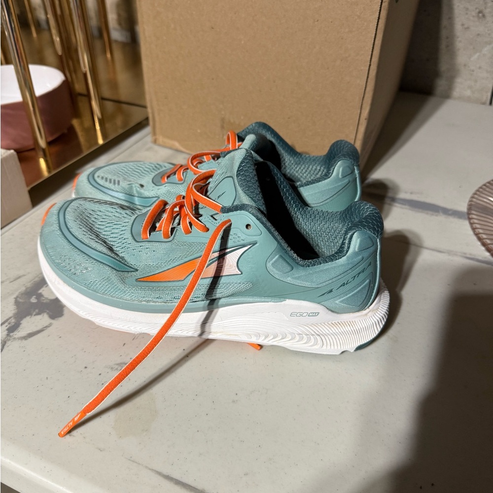 Altra Green and Orange Sneakers with Mesh Upper